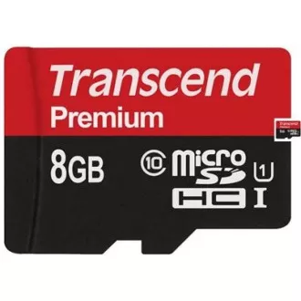 TRANSCEND MicroSDHC karta 8GB Premium, Class 10 UHS-I 300x, bez adaptéra