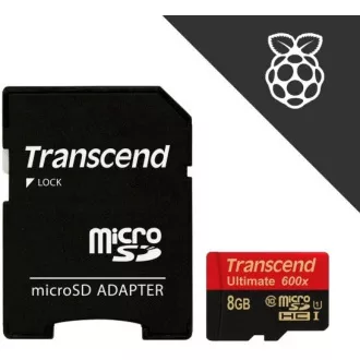 TRANSCEND MicroSDHC karta 8GB Ultimate, Class 10 UHS-I 600x, MLC + adaptér