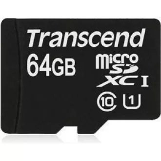 TRANSCEND MicroSDXC karta 64GB Premium, Class 10 UHS-I 400x (R: 85/W: 35 MB/s) + adaptér