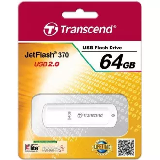 TRANSCEND Flash Disk 64GB JetFlash®370, USB 2.0 (R:16/W:6 MB/s) biela