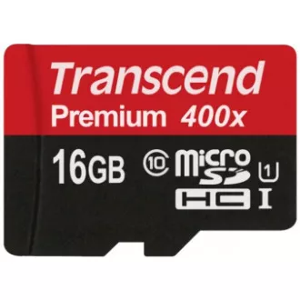 TRANSCEND MicroSDHC karta 16GB Premium, Class 10 UHS-I 300x, bez adaptéra