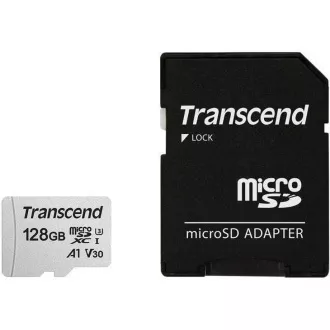 TRANSCEND MicroSDXC karta 128GB 300S, UHS-I U3 V30, bez adaptéra