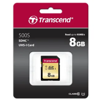 TRANSCEND SDHC karta 8GB 500S, UHS-I U1 (R:95/W:60 MB/s) TRANSCEND SDHC karta 8GB 500S, UHS-I U1 (R:95/W:60 MB/s)