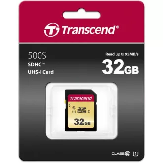 TRANSCEND SDHC karta 32GB 500S, UHS-I U1 (R:95/W:60 MB/s) TRANSCEND SDHC karta 32GB 500S, UHS-I U1 (R:95/W:60 MB/s)