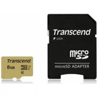 TRANSCEND MicroSDHC karta 8GB 500S, UHS-I U1 + adaptér TRANSCEND MicroSDHC karta 8GB 500S, UHS-I U1 + adaptér