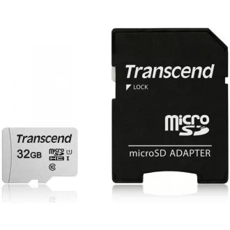 TRANSCEND MicroSDHC karta 32GB 300S, UHS-I U1 + adaptér