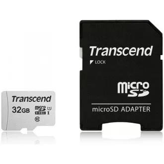 TRANSCEND MicroSDHC karta 32GB 300S, UHS-I U1 + adaptér