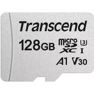 TRANSCEND MicroSDXC karta 128GB 300S, UHS-I U3 V30 + adaptér