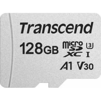 TRANSCEND MicroSDXC karta 128GB 300S, UHS-I U3 V30 + adaptér