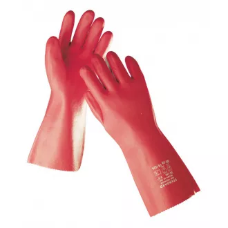 ŠTANDARD rukavice 35cm máč.v PVC červené - 10