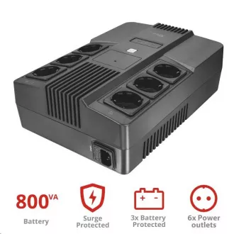 TRUST Záložný zdroj Maxxon 800VA UPS with 6 štandard wall power outlets