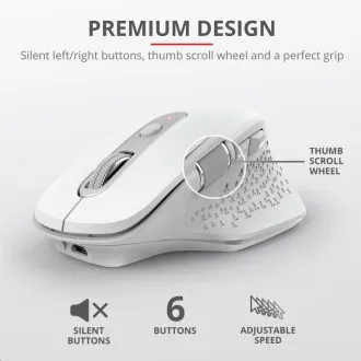 TRUST bezdrôtová Myš Ozaa Rechargeable Wireless Mouse - white TRUST bezdrôtová Myš Ozaa Rechargeable Wireless Mouse - white