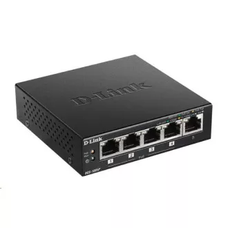 D-Link DGS-1005P 5-port Gigabit Desktop PoE+ Switch, 4 porty sú PoE+, PoE budget 60W