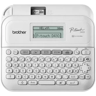 BROTHER tlačiareň štítkov PT-D410 - 18mm, pásky TZe USB, stolný model, prevádzka na AA batérie 6ks