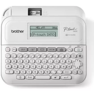 BROTHER tlačiareň štítkov PT-D410 - 18mm, pásky TZe USB, stolný model, prevádzka na AA batérie 6ks