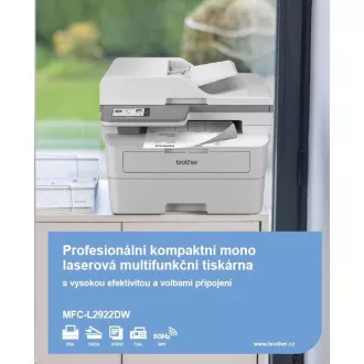 BROTHER multifunkcia mono laserová MFC-L2922DW, A4, 34ppm, DUALSKEN, 256MB, 1200x1200, USB, LAN, WIFI, DUPLEX