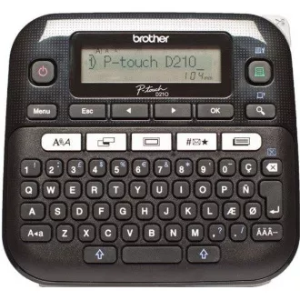 BROTHER tlačiareň štítkov PT-D210VP - 12mm, pásky TZe v kufríku - popisovač