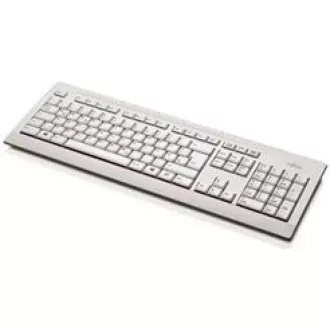 FUJITSU Klávesnica KB521 USB CZ/SK/US + 12 multimedia keys - postriekaniu odolná - marble grey - biela