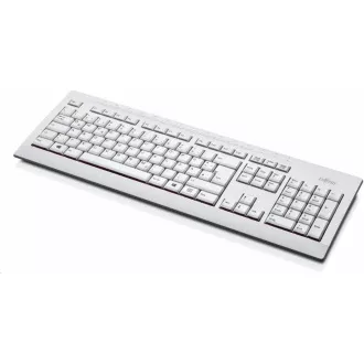 FUJITSU Klávesnica KB521 USB CZ/SK/US + 12 multimedia keys - postriekaniu odolná - marble grey - biela