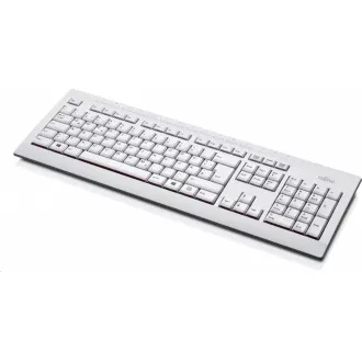 FUJITSU Klávesnica KB521 USB CZ/SK/US + 12 multimedia keys - postriekaniu odolná - marble grey - biela