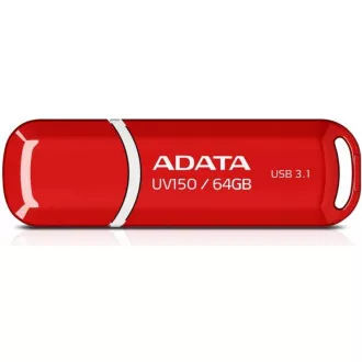 ADATA Flash 64GB UV150, USB 3.1 Dash Drive (R:90/W:20 MB/s) červená ADATA Flash 64GB UV150, USB 3.1 Dash Drive (R:90/W:20 MB/s) červená