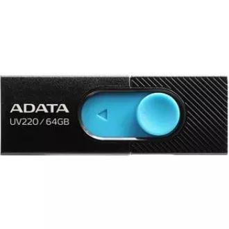 ADATA Flash Disk 64GB UV220, USB 2.0 Dash Drive, čierna / modrá