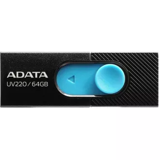 ADATA Flash Disk 64GB UV220, USB 2.0 Dash Drive, čierna / modrá