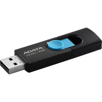 ADATA Flash Disk 64GB UV220, USB 2.0 Dash Drive, čierna / modrá