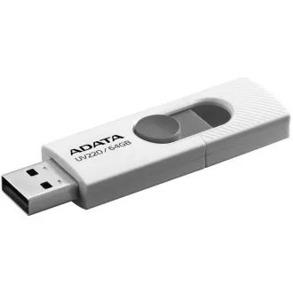 ADATA Flash Disk 64GB UV220, USB 2.0 Dash Drive, biela/sivá