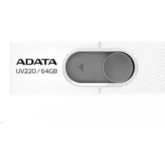 ADATA Flash Disk 64GB UV220, USB 2.0 Dash Drive, biela/sivá