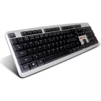 C-TECH klávesnica KB-102 USB, slim, silver, SK/SK