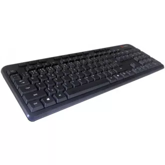 C-TECH klávesnica KB-102M USB, multimediálna, slim, black, CZ/SK