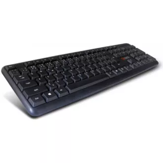 C-TECH klávesnica KB-102M USB, multimediálna, slim, black, CZ/SK