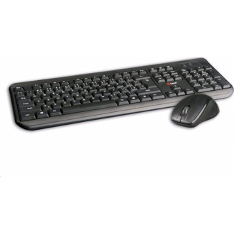 C-TECH klávesnica s myšou WLKMC-01, USB, čierna, wireless, CZ+SK