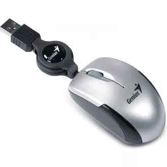 GENIUS myš MicroTraveler V2/ drôtová/ 1200 dpi/ USB/ strieborná