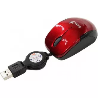 GENIUS myš MicroTraveler V2/ drôtová/ 1200 dpi/ USB/ červená