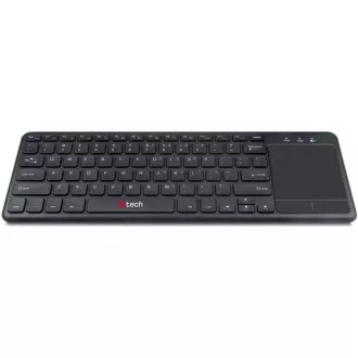 C-TECH klávesnica WLTK-01, bezdrôtová s touchpadom, čierna, USB