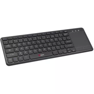 C-TECH klávesnica WLTK-01, bezdrôtová s touchpadom, čierna, USB