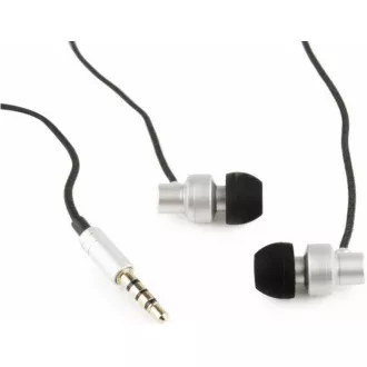 GEMBIRD slúchadlá s mikrofónom MHS-EP-CDG-B pre MP3, kovové, Black