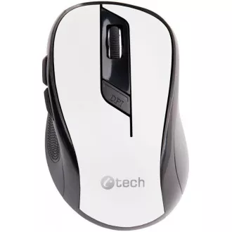 C-TECH myš WLM-02, čierno-biela, bezdrôtová, 1600DPI, 6 tlačidiel, USB nano receiver