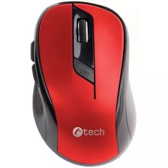 C-TECH myš WLM-02, čierno-červená, bezdrôtová, 1600DPI, 6 tlačidiel, USB nano receiver