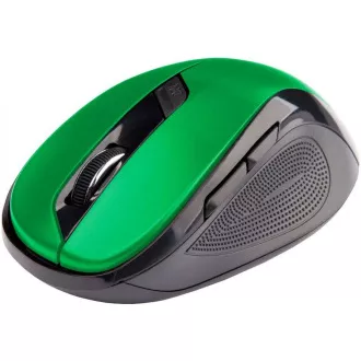 C-TECH myš WLM-02, čierno-zelená, bezdrôtová, 1600DPI, 6 tlačidiel, USB nano receiver