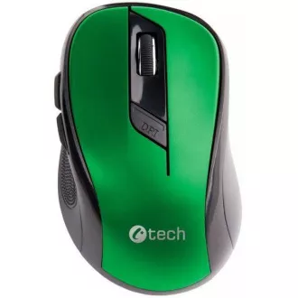 C-TECH myš WLM-02, čierno-zelená, bezdrôtová, 1600DPI, 6 tlačidiel, USB nano receiver