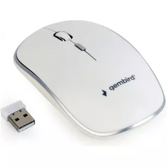 GEMBIRD myš MUSW-4B-01, biela, bezdrôtová, USB nano receiver GEMBIRD myš MUSW-4B-01, biela, bezdrôtová, USB nano receiver