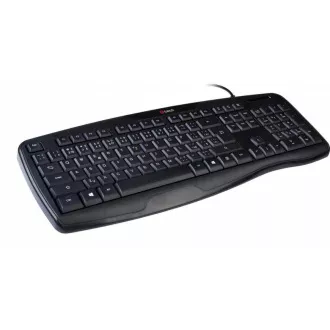 C-TECH Klávesnica KB-107 USB, ERGO, čierna, SK/SK