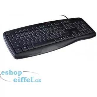 C-TECH Klávesnica KB-107 USB, ERGO, čierna, SK/SK