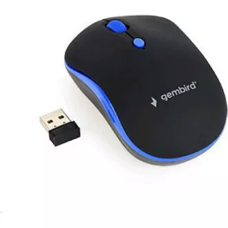 GEMBIRD myš MUSW-4B-03-B, čierno-modrá, bezdrôtová, USB nano receiver