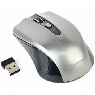 GEMBIRD myš MUSW-4B-04-BG, čierno-šedá, bezdrôtová, USB nano receiver