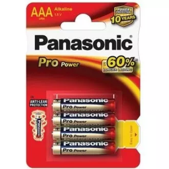 PANASONIC Alkalické batérie Pro Power LR03PPG/4BP AAA 1, 5V (Blister 4ks)