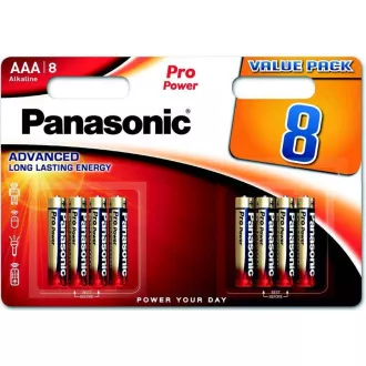 PANASONIC Alkalické batérie - Pre Power AAA 4+4F 1, 5V balenie - 8ks